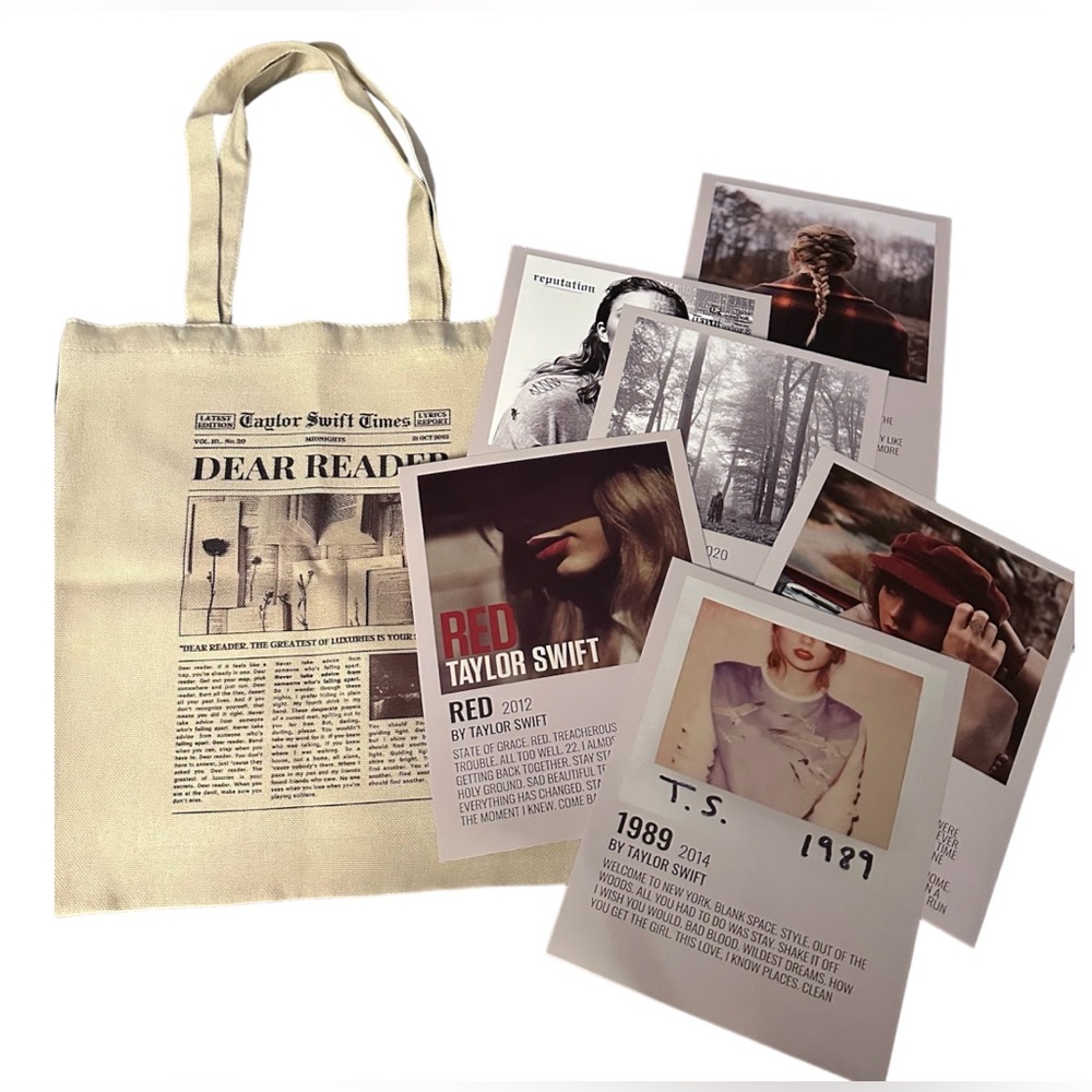Taylor Swift “Dear Reader” Canvas Bag & 6 wall art album cover photos